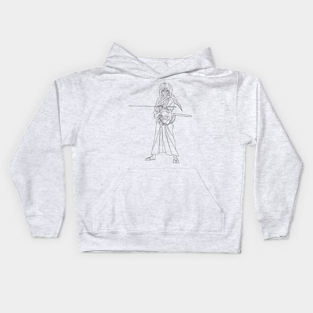 rurouni kenshin the hitokiri battousai samurai x Kids Hoodie by jorge_lebeau